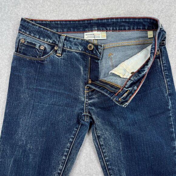 Raleigh Denim Workshop Jeans Womens 28 (30 x 34) White Oak Cone Straight 162/200 - Picture 8 of 13